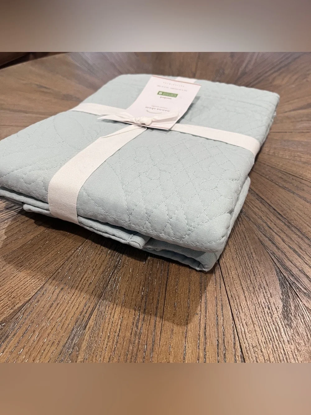 NWT Pottery Barn Hanna Cotton Sham Standard Size Beach Glass Light Blue